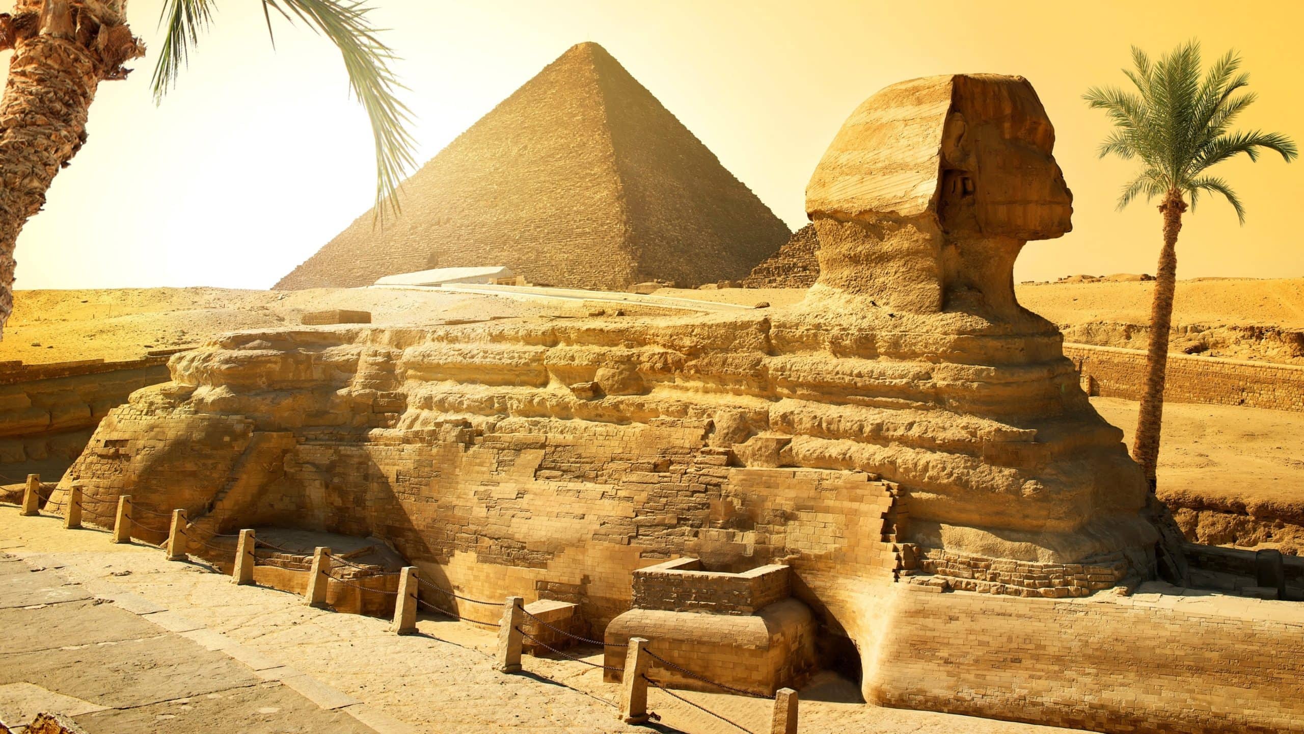 wallpaper et fond d'écran pyramide Sphinx de Gizeh Giza nature paysage monument Egypte Egypt pays voyage travel tourist tourisme photo photographie