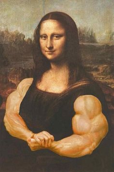 image art artiste Mona Lisa Joconde humour drôle amusant femme woman Léonard de Vinci peinture painting funny portrait Joconde détournée