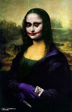 image art artiste Mona Lisa Joconde humour drôle amusant femme woman Léonard de Vinci peinture painting funny portrait Joconde détournée