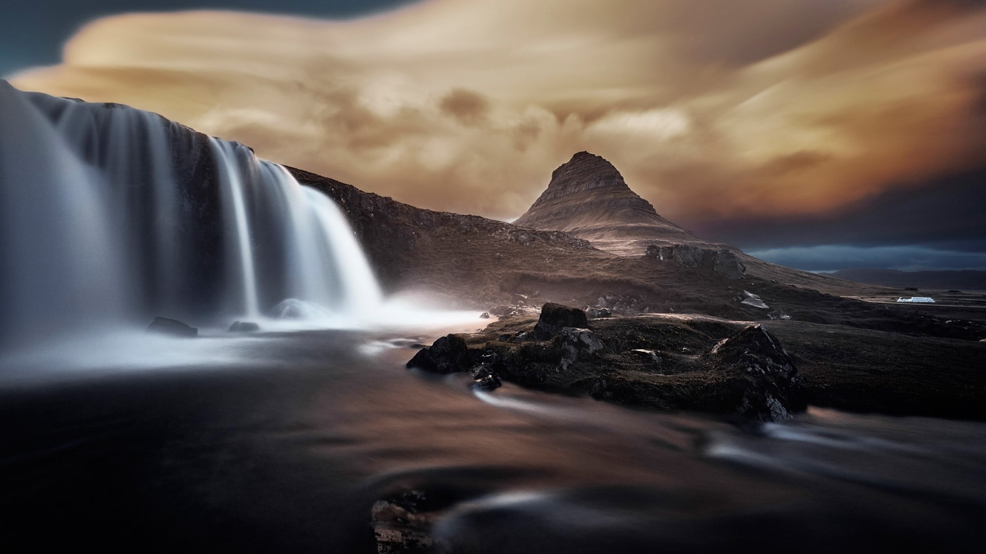 wallpaper et fond d'écran chutes Islande falls Iceland nature paysage pays montagne eau voyage travel tourisme tourist photo photographie