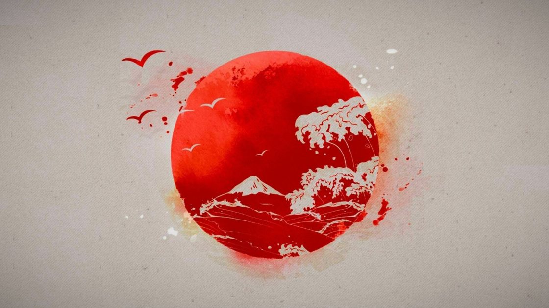 wallpaper et fond d'écran soleil levant Japon Japonais Asie abstrait abstract graphique art digital photo photographie photography