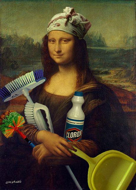 image art artiste Mona Lisa Joconde humour drôle amusant femme woman Léonard de Vinci peinture painting funny portrait Joconde détournée