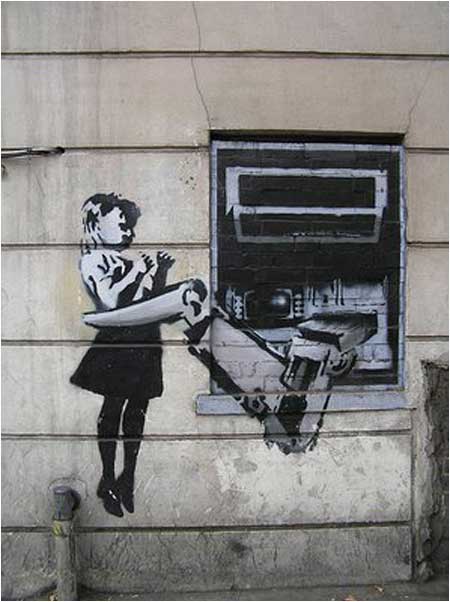 image artiste picture art artist street art Banksy graffiti rue mur illustration illustrateur création oeuvre oeuvre d'art art urbain célébrité homme man