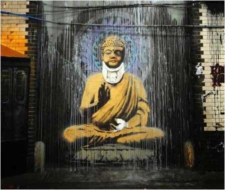 image artiste picture art artist street art Banksy graffiti rue mur illustration illustrateur création oeuvre oeuvre d'art art urbain célébrité homme man