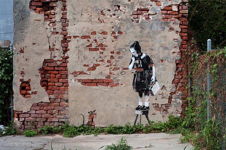image artiste picture art artist street art Banksy graffiti rue mur illustration illustrateur création oeuvre oeuvre d'art art urbain célébrité homme man