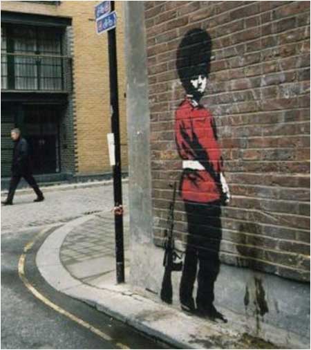 image artiste picture art artist street art Banksy graffiti rue mur illustration illustrateur création oeuvre oeuvre d'art art urbain célébrité homme man