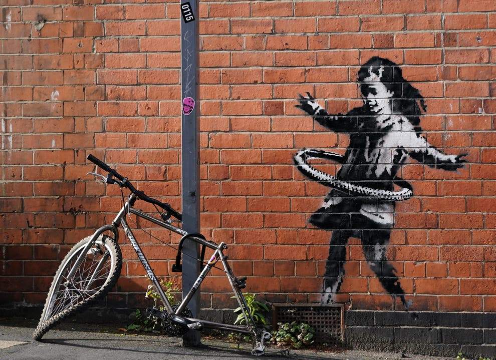 image artiste picture art artist street art Banksy graffiti rue mur illustration illustrateur création oeuvre oeuvre d'art art urbain célébrité homme man