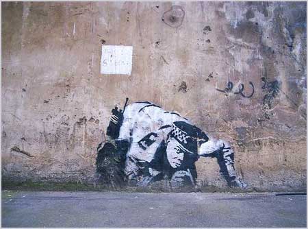 image artiste picture art artist street art Banksy graffiti rue mur illustration illustrateur création oeuvre oeuvre d'art art urbain célébrité homme man