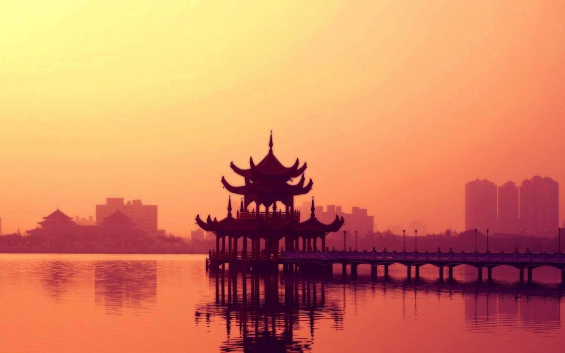 wallpaper et fond d'écran nature paysage Temple Taiwan pays Chine Asie Asiatique sunset coucher de soleil voyage travel tourisme tourist photo photographie photography