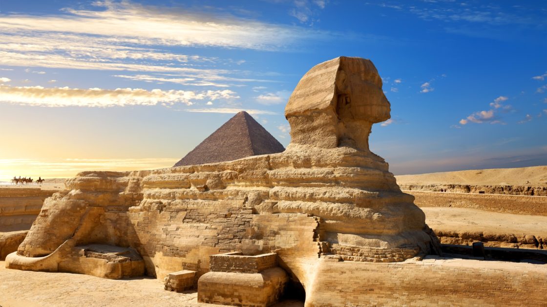 wallpaper et fond d'écran Sphinx de Gizeh Egypte monument statue pyramide ville pays paysage nature voyage Egypt travel tourisme tourist photo photographie photography