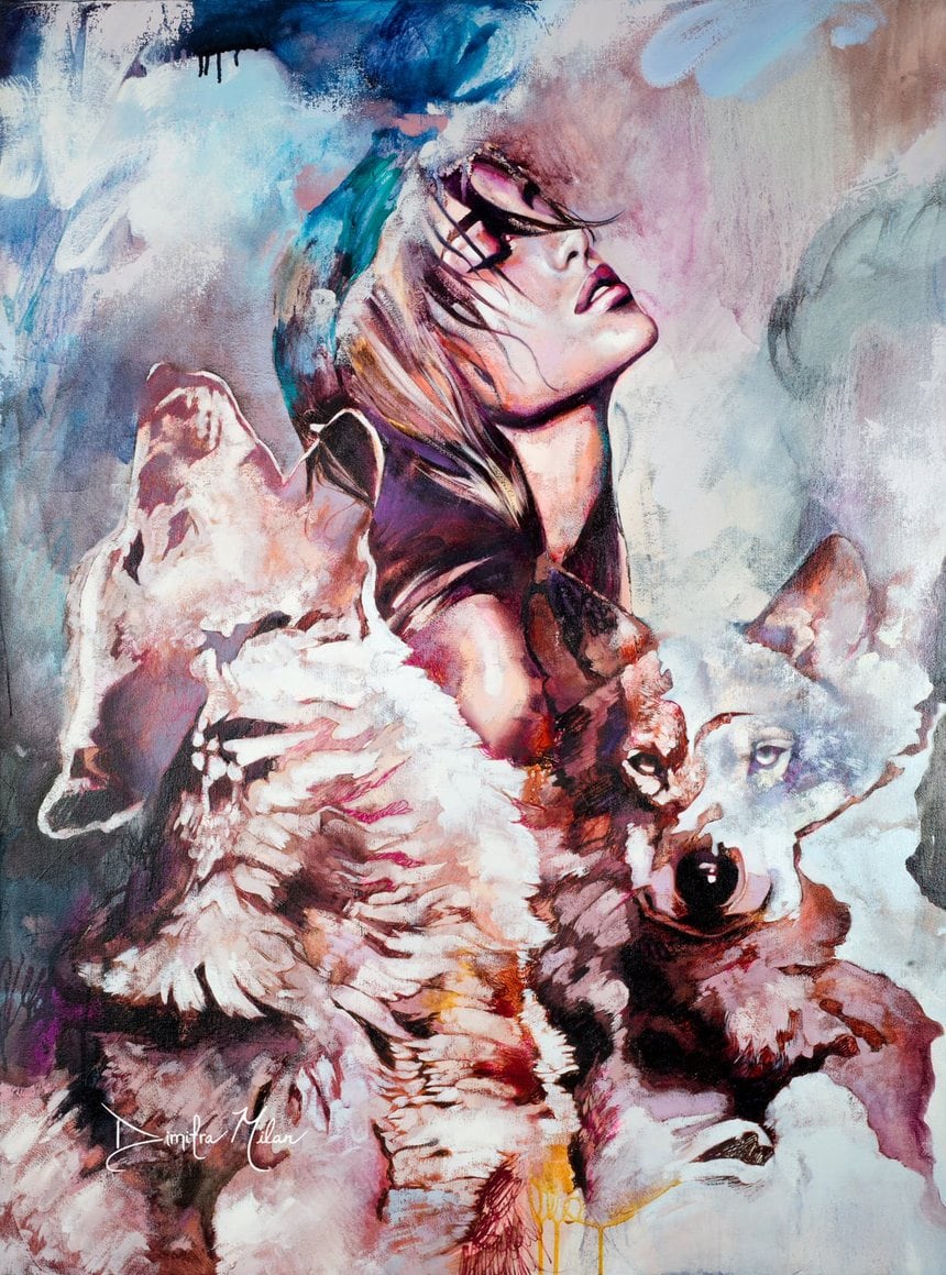 image photo art artiste artist peinture portrait painting peintre oeuvre d'art toile tableau pinceau création illustration illustrateur femme woman Dimitra Milan