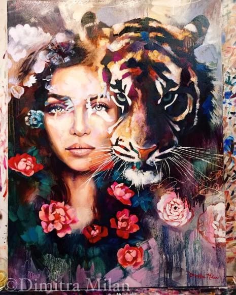 image photo art artiste artist peinture portrait painting peintre oeuvre d'art toile tableau pinceau création illustration illustrateur femme woman Dimitra Milan