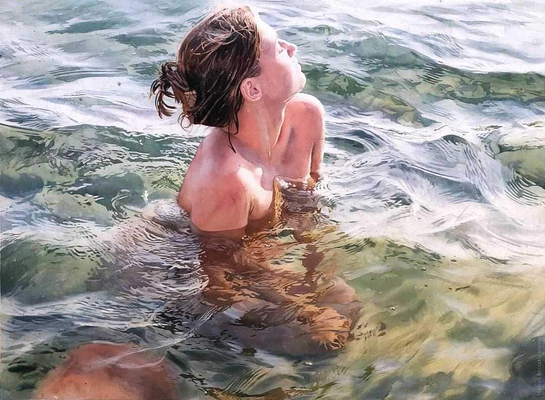 image picture artwork art artiste artist femme woman painting peintre peinture illustration illustrateur toile tableau aquarelle huile magnifique création oeuvre d'art oeuvre Marcos Beccari