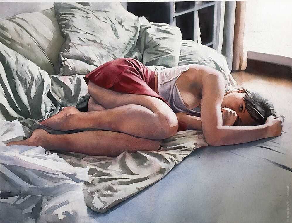 image picture artwork art artiste artist femme woman painting peintre peinture illustration illustrateur toile tableau aquarelle huile magnifique création oeuvre d'art oeuvre Marcos Beccari