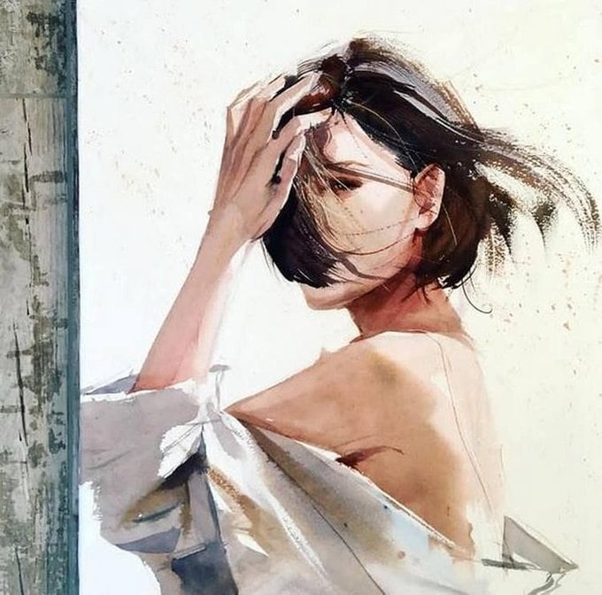 image picture art artiste artist femme woman painting peintre peinture illustration illustrateur toile tableau aquarelle huile magnifique création oeuvre d'art oeuvre Marcos Beccari