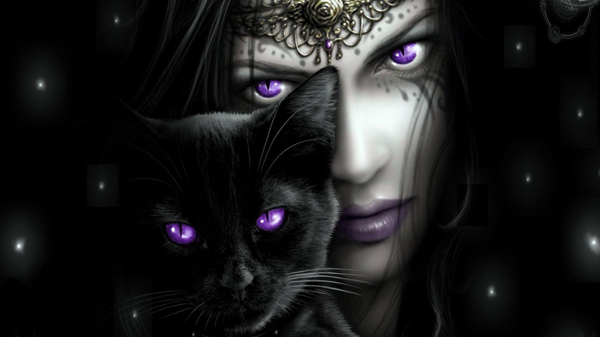 wallpaper et fond d'écran fantaisie fantasy art digital numérique art graphique graphic femme chat cat woman image picture photo photographie fantastique yeux eye