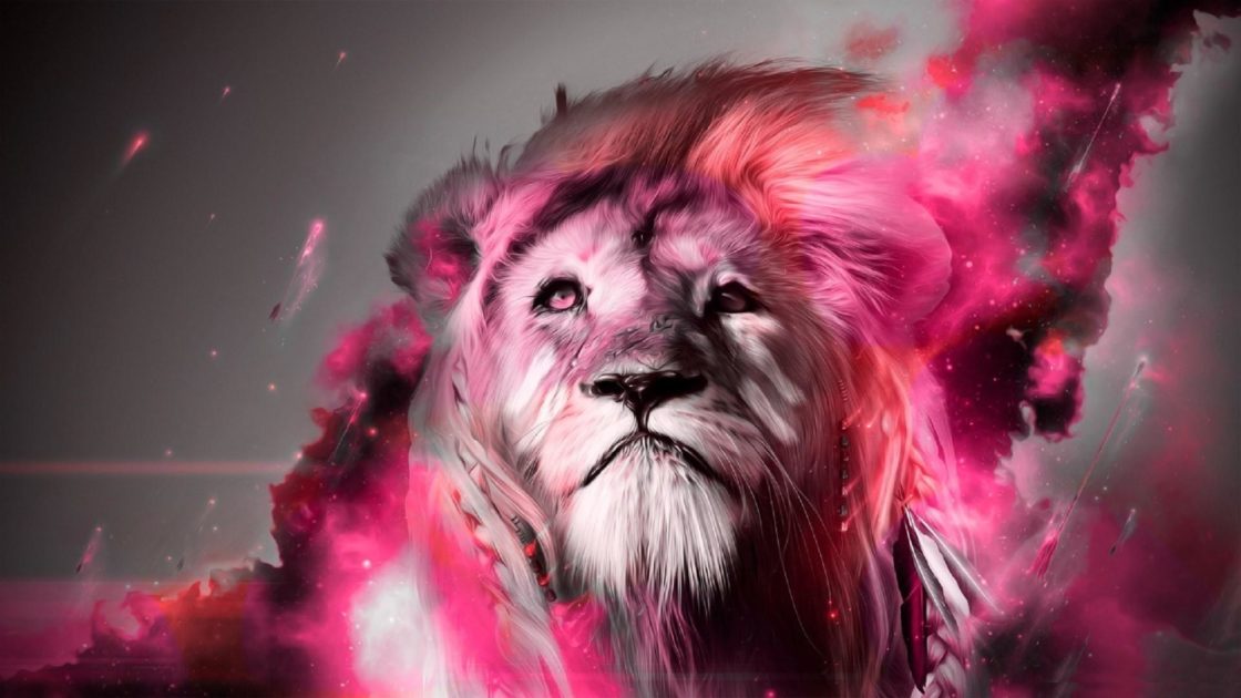 wallpaper et fond d'écran digital art lion graphique art graphic numérique couleurs colors félin fauve animals animaux image picture photo photographie photography