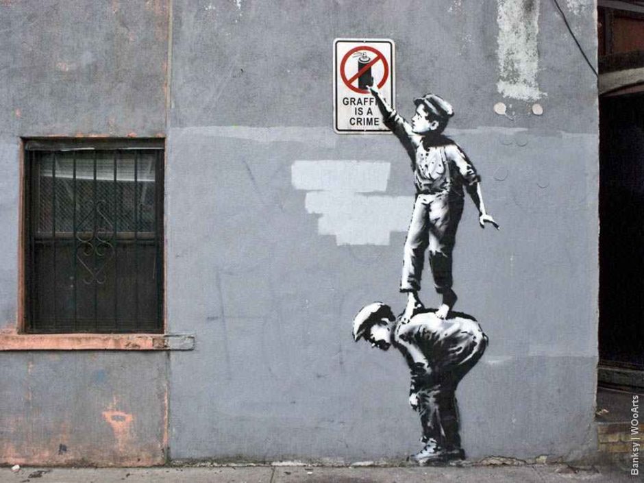 image artiste picture art artist street art Banksy graffiti rue mur illustration illustrateur création oeuvre oeuvre d'art art urbain célébrité homme man