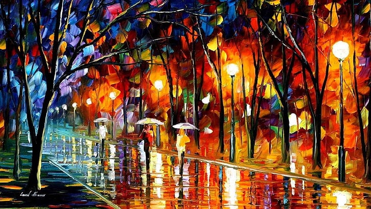 image picture painting peinture artiste paysage couleurs art Artist pinceaux Leonid Afremov nature oeuvre toile tableau magnifique oeuvre d'art