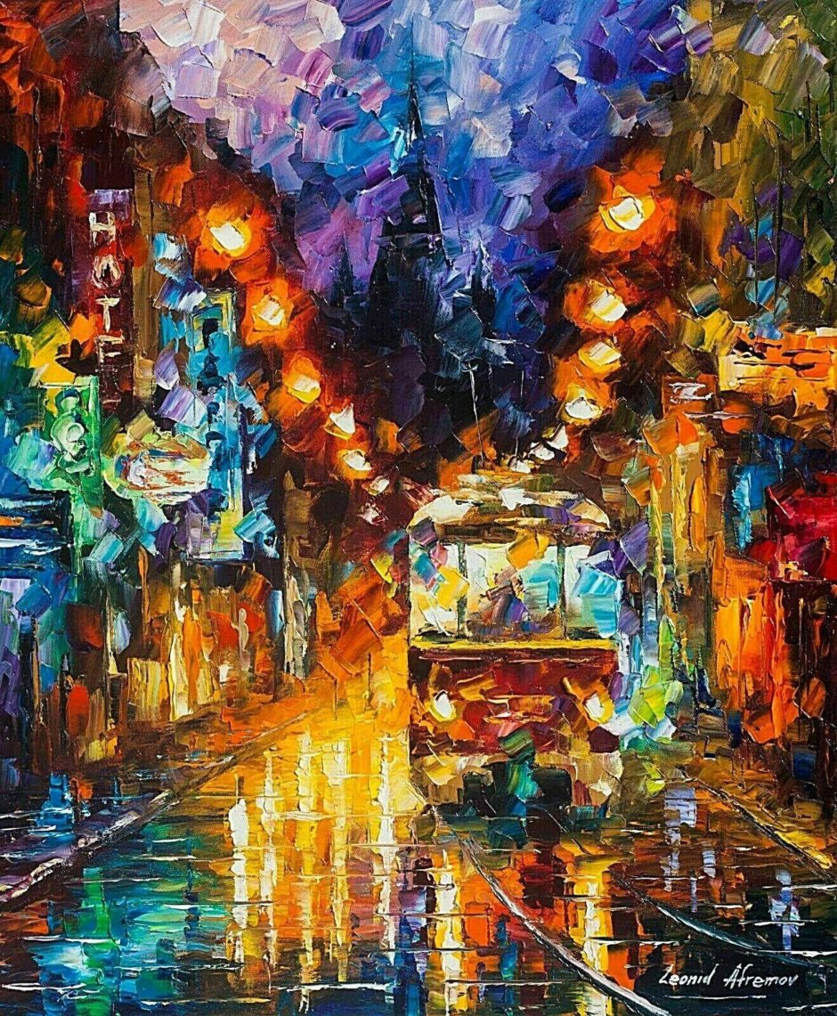 image picture painting peinture artiste paysage couleurs art Artist pinceaux Leonid Afremov nature oeuvre toile tableau magnifique oeuvre d'art