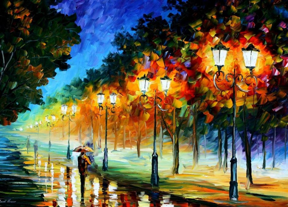 image picture painting peinture artiste paysage couleurs art Artist pinceaux Leonid Afremov nature oeuvre toile tableau magnifique oeuvre d'art