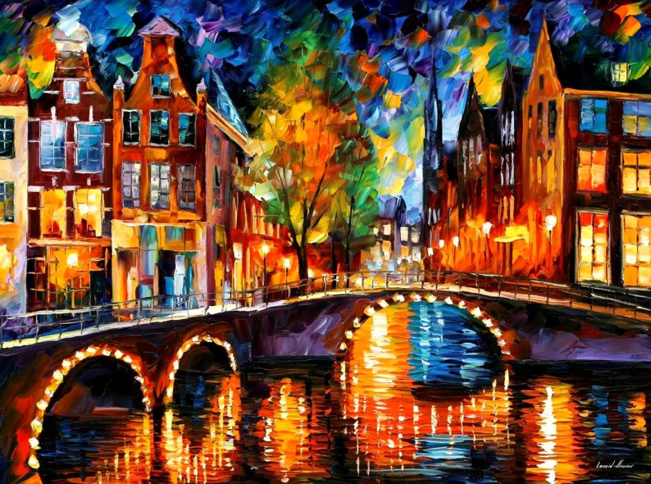 image picture painting peinture artiste paysage couleurs art Artist pinceaux Leonid Afremov nature oeuvre toile tableau magnifique oeuvre d'art