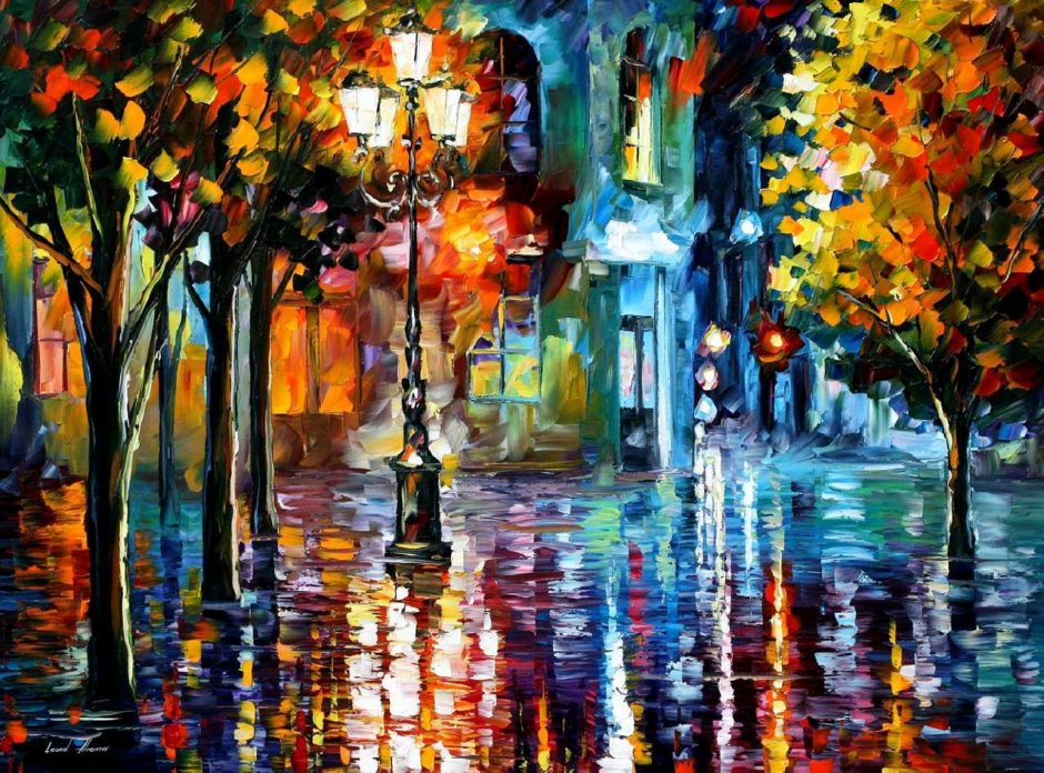 image picture painting peinture artiste paysage couleurs art Artist pinceaux Leonid Afremov nature oeuvre toile tableau magnifique oeuvre d'art