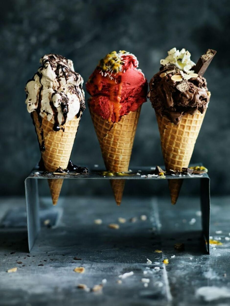 wallpaper et fond d'écran délicieuses glaces ice cream delicious dessert gourmandise fruits food nourriture cornets glaces photo photographie photography