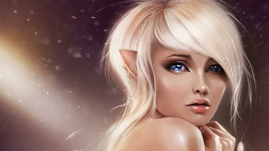 wallpaper et fond d'écran elfe girl fille fantasy fantastique portrait visage fantaisie féerie fairy image picture photo photographie photography