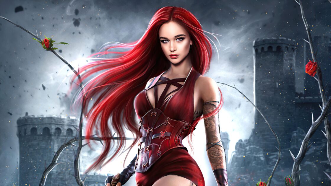 wallpaper et fond écran girl animé fantasy fantaisie manga sexy femme woman fantastique guerrière warrior image picture photo photographie photography