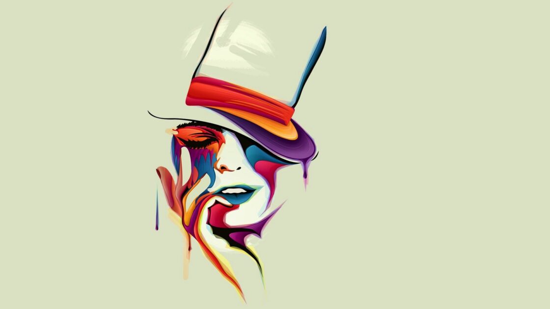 wallpaper et fond écran art illustration painting artiste artist peinture artwork portrait illustrateur visage face chapeau hat beau beautiful oeuvre création image picture photo couleurs colors