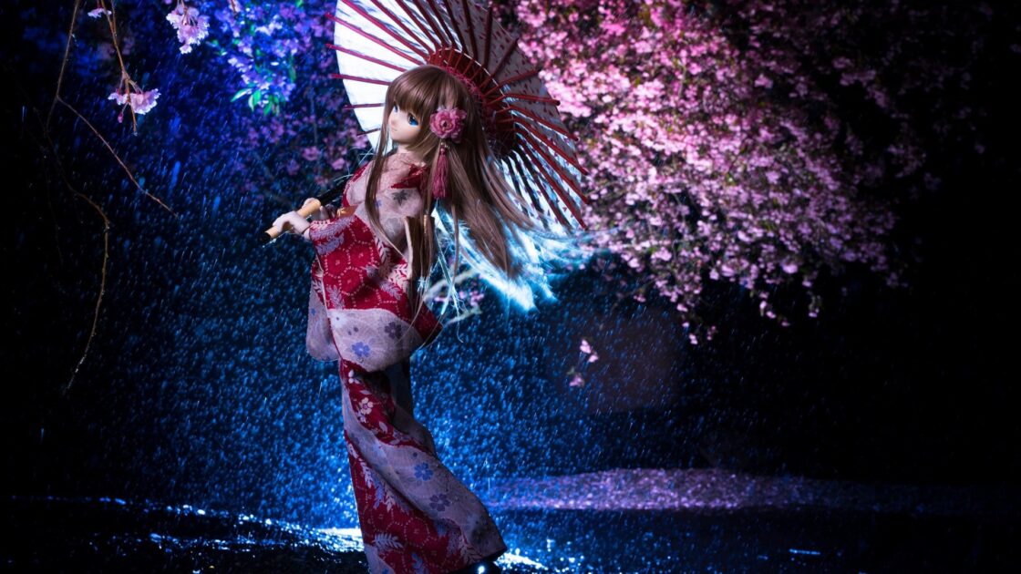 wallpaper et fond écran girl animé japonaise Japon Asie asiatique Japan femme woman kimono sakura geisha japanese belle beautiful anime manga picture image photo photographie photography