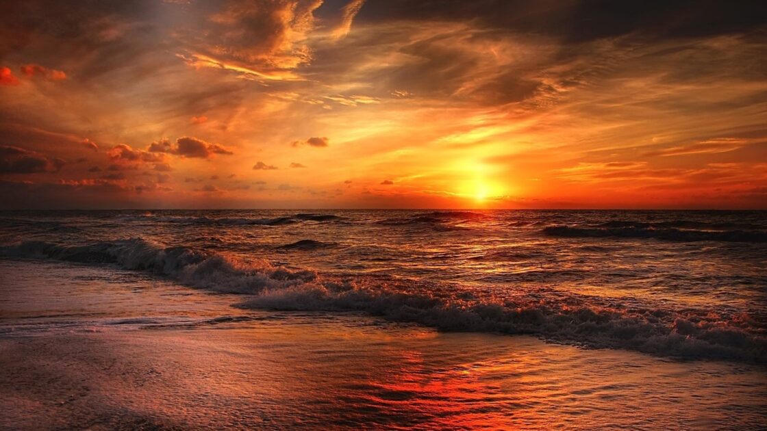 wallpaper et fond écran nature fauve sunset paysage landscape magnifique coucher de soleil mer sea beau beautiful horizon océan image picture photo photographie photography