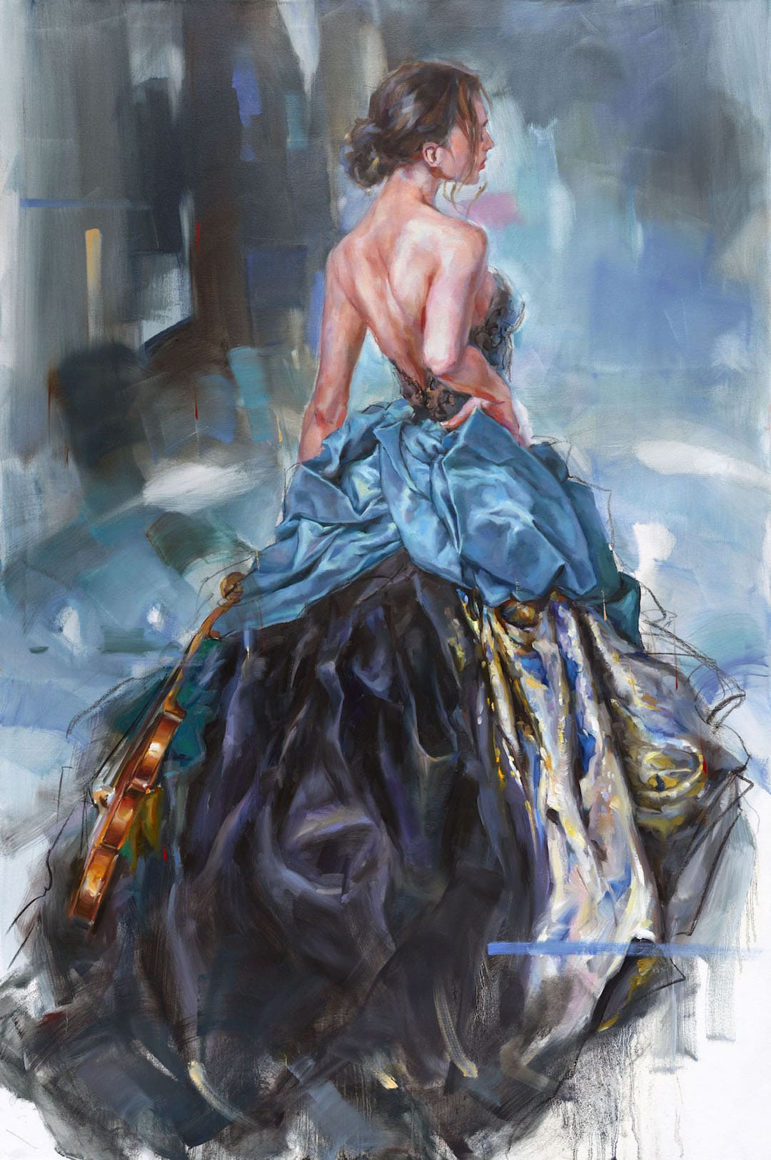 photo image picture art artiste artist peintre peinture painting toile tableau femme woman danse dancing magnifique beau beautiful Anna Razumovskaya russe création oeuvre d'art à l'huile oeuvre artwork talent
