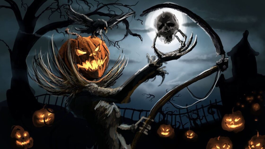 wallpaper et fond écran Halloween Maléfique malefic citrouille sorcière pumpkin peur horreur fête célébration fantôme vampire épouvantail image picture photo photographie photography