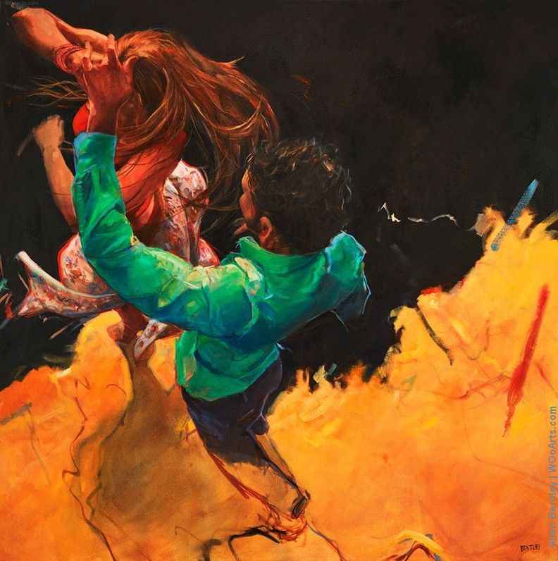 image picture artiste art artist peinture huile painting homme man couple portrait danse dancer dance peintre Allen Bentley pinceaux beau beautiful hommage tribute oeuvre d'art création toile tableau