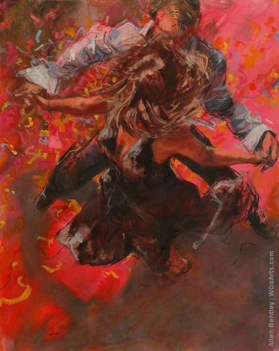 image picture artiste art artist peinture huile painting homme man couple portrait danse dancer dance peintre Allen Bentley pinceaux beau beautiful hommage tribute oeuvre d'art création toile tableau