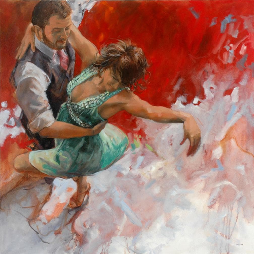 image picture artiste art artist peinture huile painting homme man couple portrait danse dancer dance peintre Allen Bentley pinceaux beau beautiful hommage tribute oeuvre d'art création toile tableau