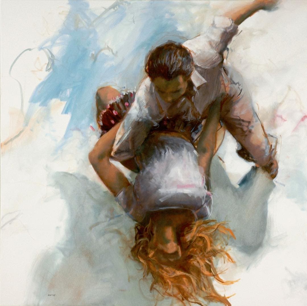 image picture artiste art artist peinture huile painting homme man couple portrait danse dancer dance peintre Allen Bentley pinceaux beau beautiful hommage tribute oeuvre d'art création toile tableau