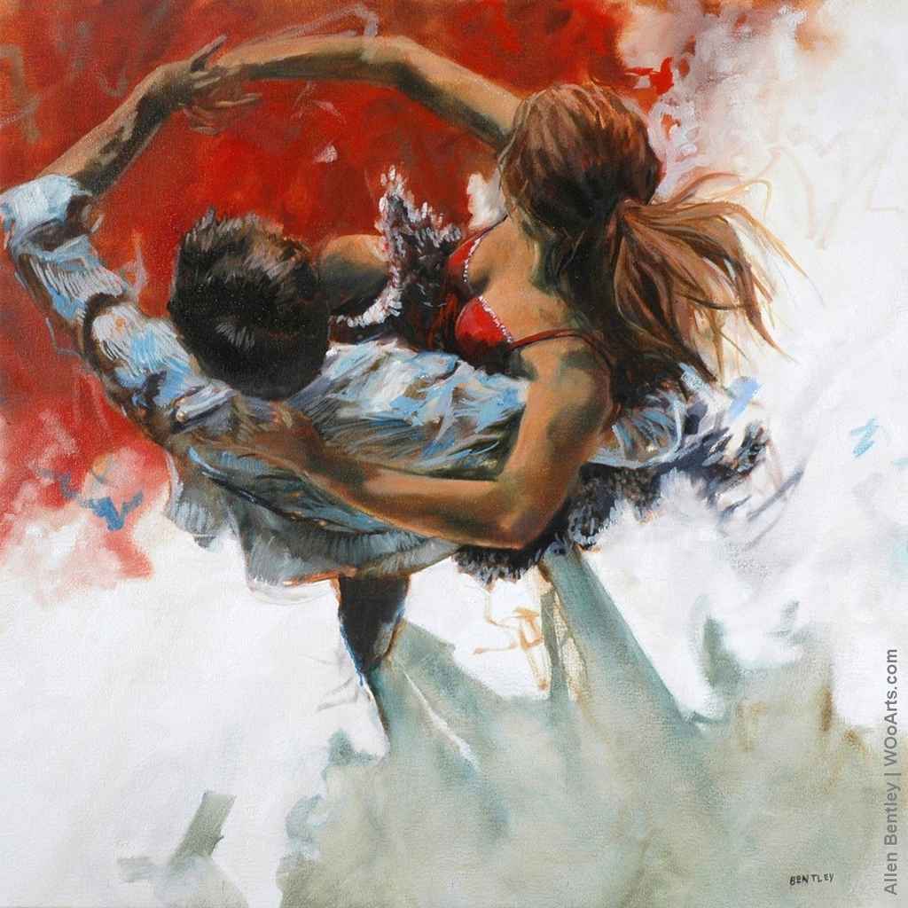 image picture artiste art artist peinture huile painting homme man couple portrait danse dancer dance peintre Allen Bentley pinceaux beau beautiful hommage tribute oeuvre d'art création toile tableau