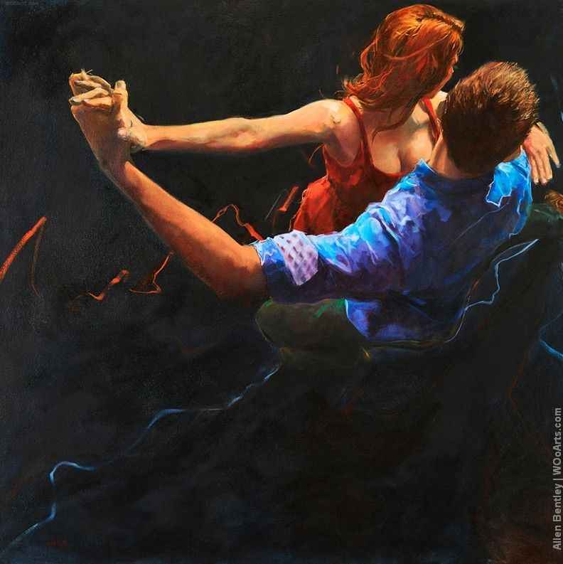 image picture artiste art artist peinture huile painting homme man couple portrait danse dancer dance peintre Allen Bentley pinceaux beau beautiful hommage tribute oeuvre d'art création toile tableau