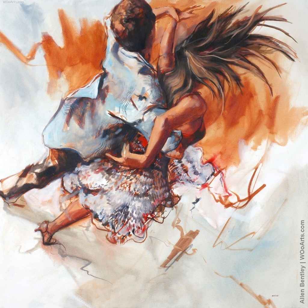 image picture artiste art artist peinture huile painting homme man couple portrait danse dancer dance peintre Allen Bentley pinceaux beau beautiful hommage tribute oeuvre d'art création toile tableau