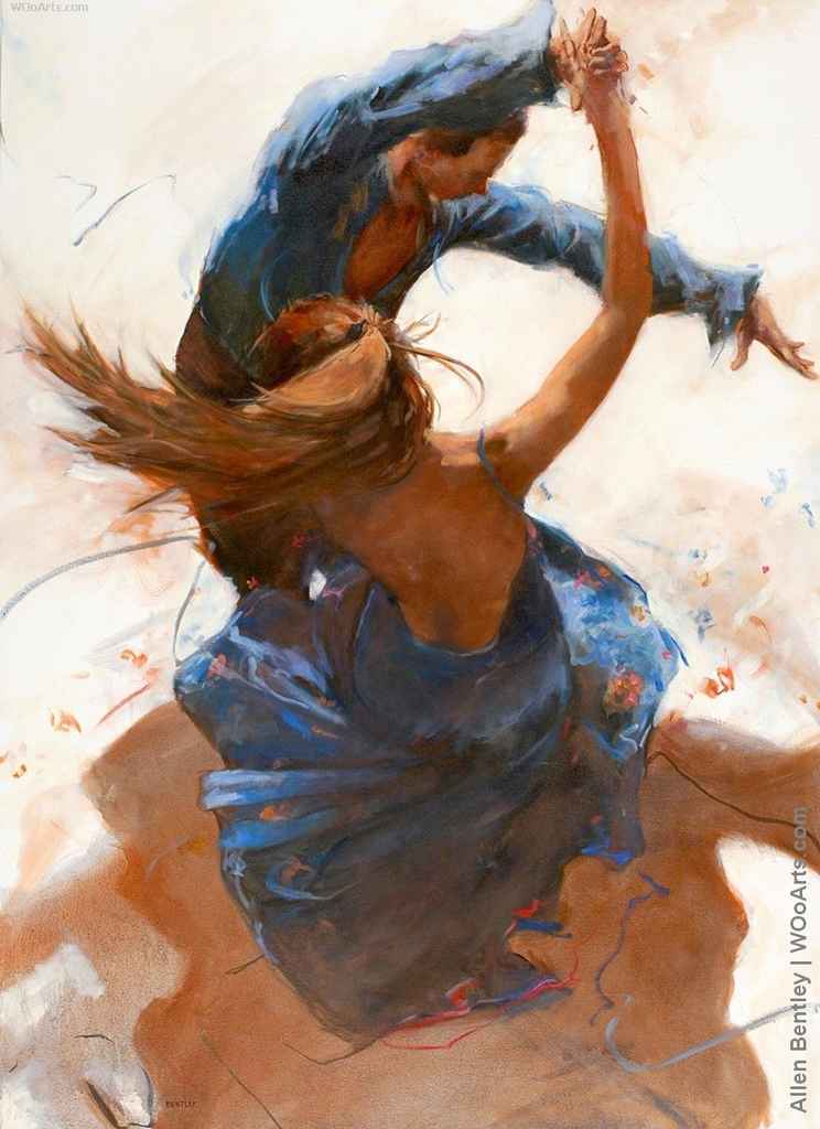 image picture artiste art artist peinture huile painting homme man couple portrait danse dancer dance peintre Allen Bentley pinceaux beau beautiful hommage tribute oeuvre d'art création toile tableau