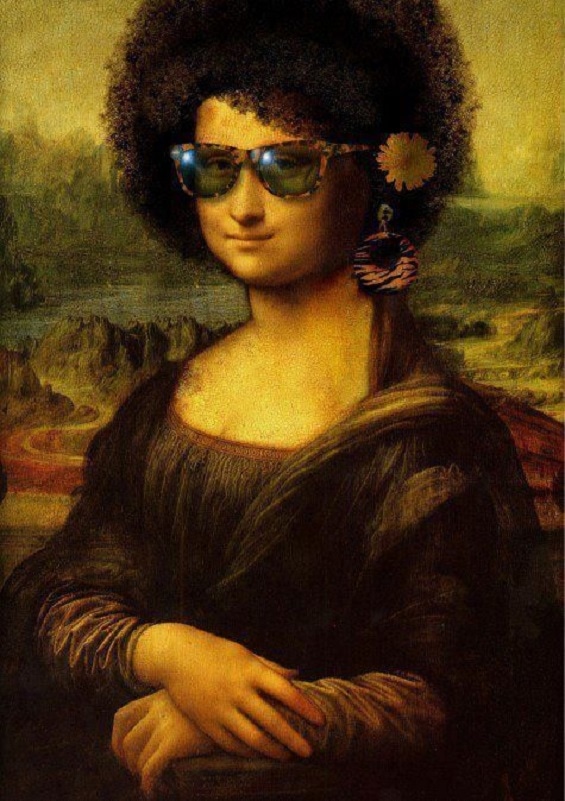 photo image picture Mona Lisa Joconde humour humor célèbre celebrity célébrité femme woman toile tableau drôle funny amusant photomontage art artiste artist Léonard de Vinci star oeuvre d'art painting peinture