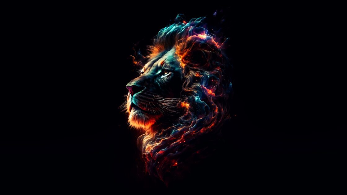 wallpaper fond écran lion art graphique graphic leo digital art artwork felin feline animals animaux beau beautiful numérique colors picture photo photographie photography